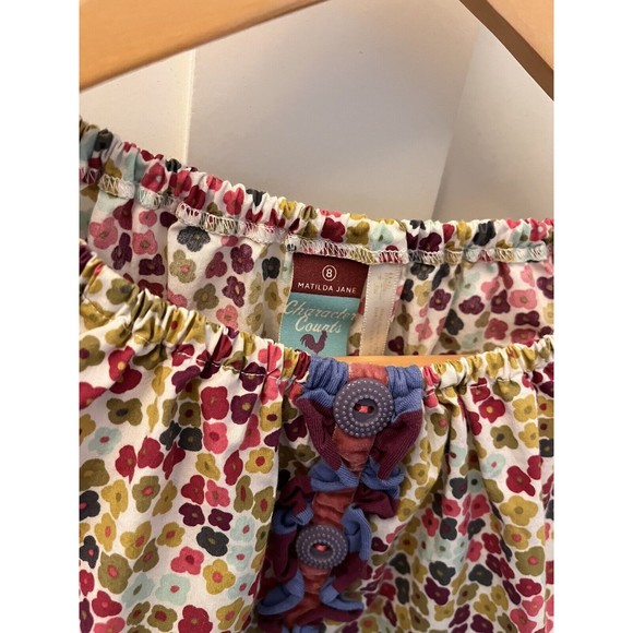 Girls Matilda Jane Character Counts Grow Beets Blouse Floral Shirt Size 8 - Picture 2 of 6